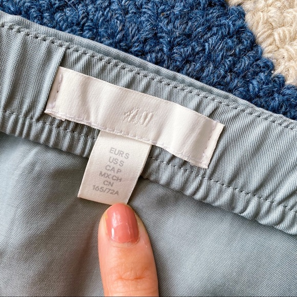 🐚 HM BLUE GREY HIGH WAIST SLIT MIDI SKIRT! - Picture 5 of 7